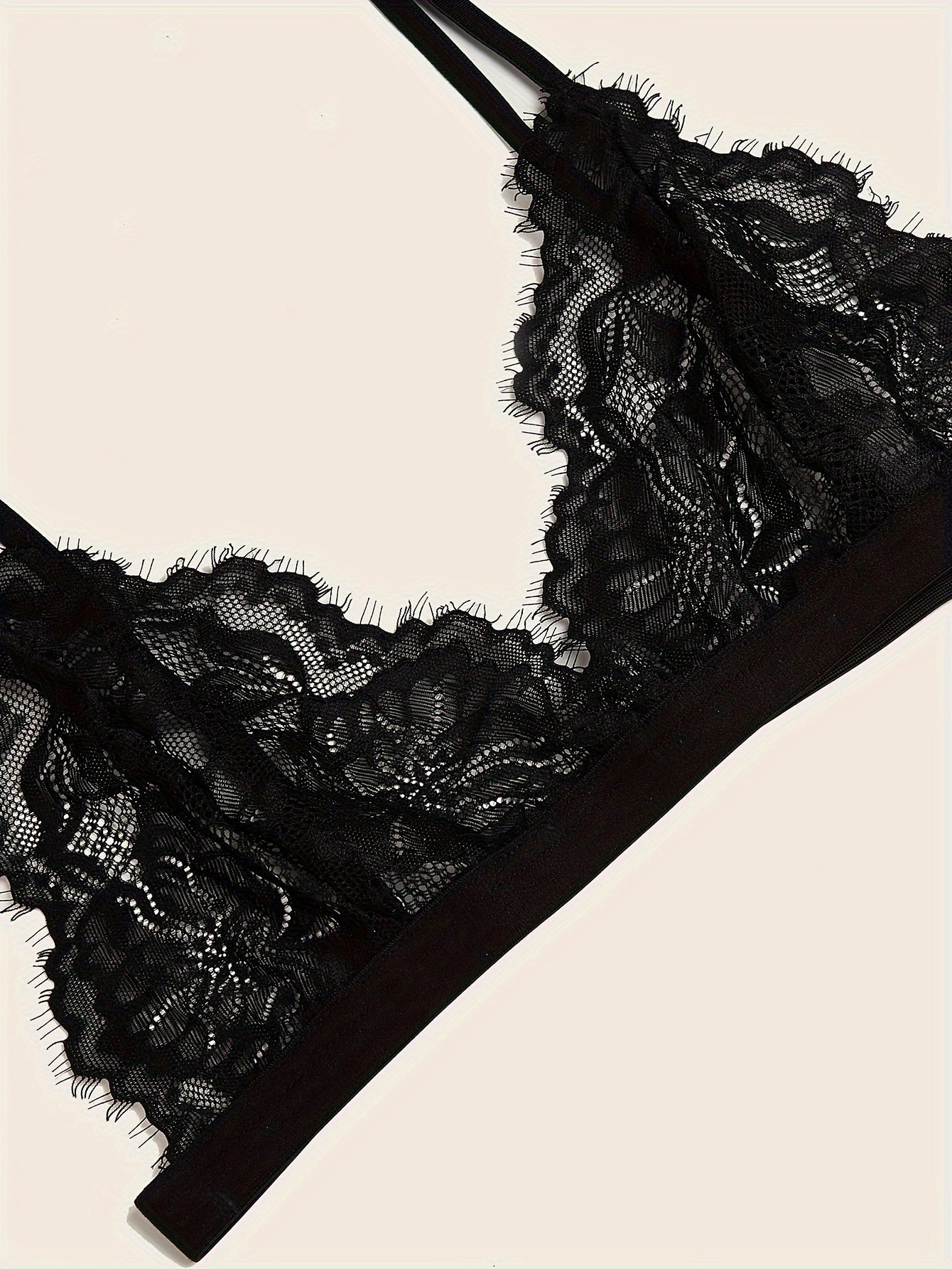 Black Ribbon Cross-Back Lingerie Set – Elegant & Seductive Nightwear