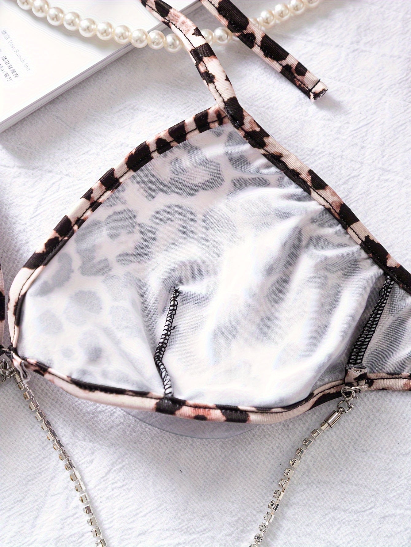 Sexy Halter Neck Leopard Lingerie Set – Bold & Alluring Design